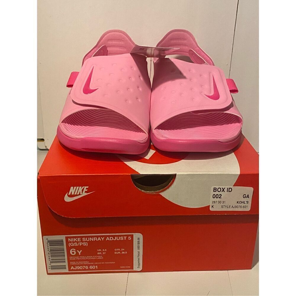 NIKE SUNRAY SIZE 6Y Adjust 5 Open Toe Sandals with Hook & Loop Closure - Picture 4 of 11